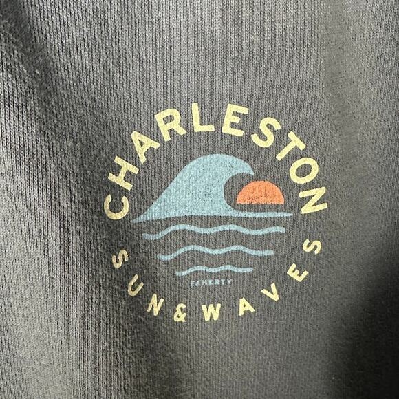 Faherty Sweatshirt Mens Large Faded Navy Charleston Full Zip Hoodie Terry Comfy - Picture 4 of 13